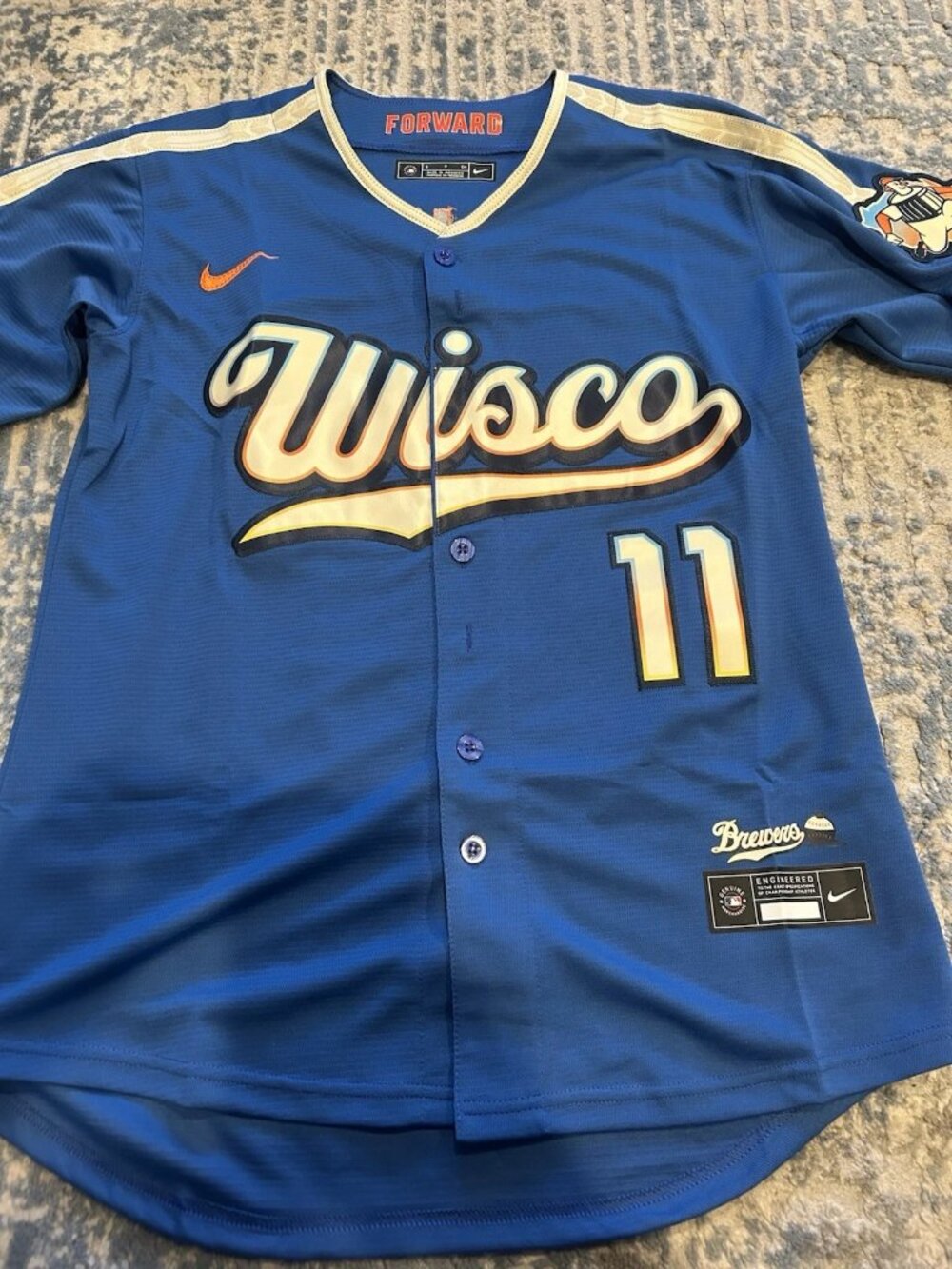 Jackson Chourio Mineral Blue Jersey Stitched